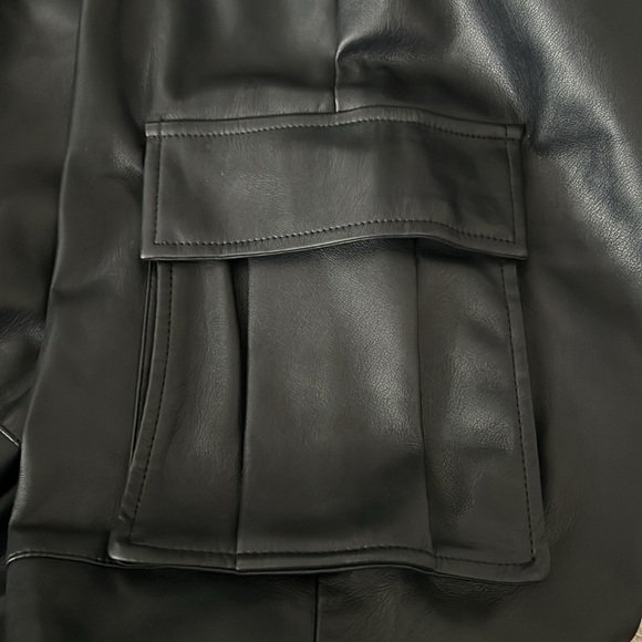 7 For All Mankind Faux Leather Cargo Pant - Picture 7 of 10